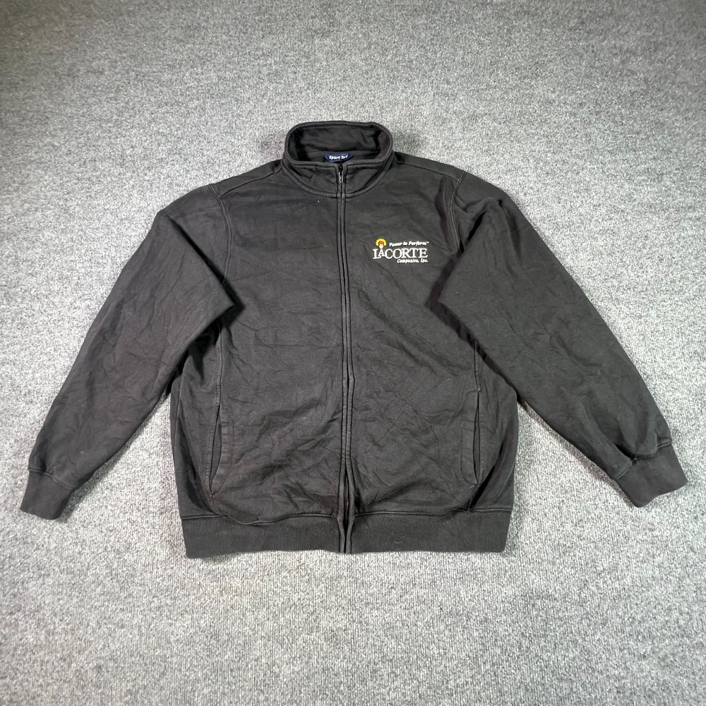 Sport-Tek Bomber Jacket Mens L Black Cotton Fleece Lined Full Zip ST259